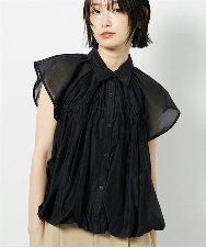 CTBID03054 TONEA(トネア) シアーバルーンシャーリングシャツ ブラック