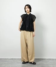 CTBID03054 TONEA(トネア) シアーバルーンシャーリングシャツ ブラック
