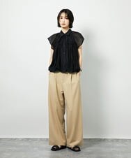 CTBID03054 TONEA(トネア) シアーバルーンシャーリングシャツ ブラック