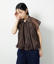 CTBID03054 TONEA(トネア) シアーバルーンシャーリングシャツ ブラック