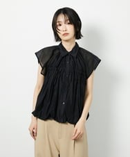 CTBID03054 TONEA(トネア) シアーバルーンシャーリングシャツ ブラック