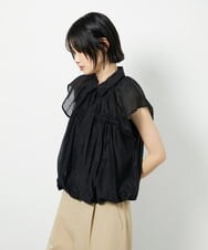 CTBID03054 TONEA(トネア) シアーバルーンシャーリングシャツ ブラック