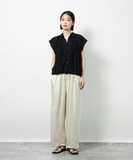 CTBID04054 TONEA(トネア) ニュアンスストライプ バルーンシャーリングシャツ ライトブルー