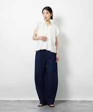 CTBID04054 TONEA(トネア) ニュアンスストライプ バルーンシャーリングシャツ ライトブルー