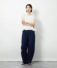 CTBID04054 TONEA(トネア) ニュアンスストライプ バルーンシャーリングシャツ ライトブルー