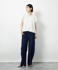 CTBID04054 TONEA(トネア) ニュアンスストライプ バルーンシャーリングシャツ ライトブルー