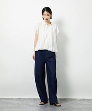 CTBID04054 TONEA(トネア) ニュアンスストライプ バルーンシャーリングシャツ ライトブルー