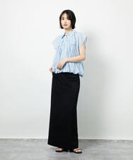 CTBID04054 TONEA(トネア) ニュアンスストライプ バルーンシャーリングシャツ ライトブルー