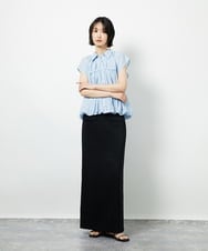 CTBID04054 TONEA(トネア) ニュアンスストライプ バルーンシャーリングシャツ ライトブルー
