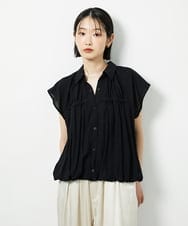 CTBID04054 TONEA(トネア) ニュアンスストライプ バルーンシャーリングシャツ ライトブルー