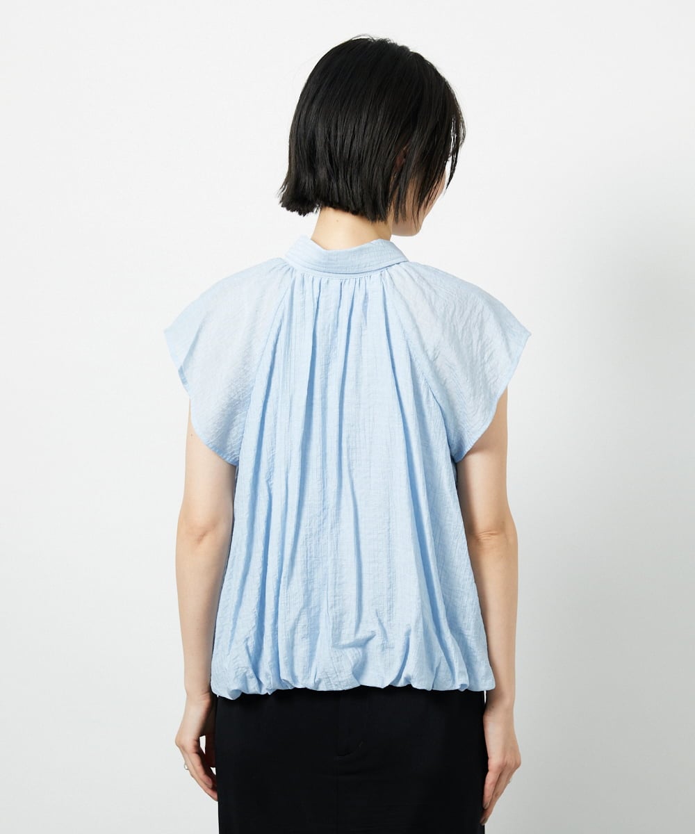 CTBID04054 TONEA(トネア) ニュアンスストライプ バルーンシャーリングシャツ ライトブルー