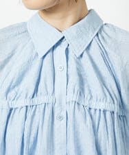 CTBID04054 TONEA(トネア) ニュアンスストライプ バルーンシャーリングシャツ ライトブルー