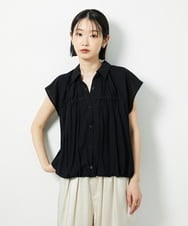 CTBID04054 TONEA(トネア) ニュアンスストライプ バルーンシャーリングシャツ ライトブルー