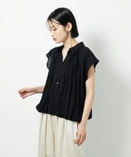 CTBID04054 TONEA(トネア) ニュアンスストライプ バルーンシャーリングシャツ ライトブルー