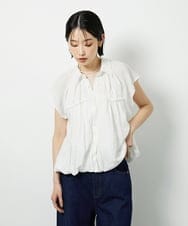 CTBID04054 TONEA(トネア) ニュアンスストライプ バルーンシャーリングシャツ ライトブルー