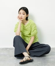 CTBID05060 TONEA シャーリングブラウス ホワイト