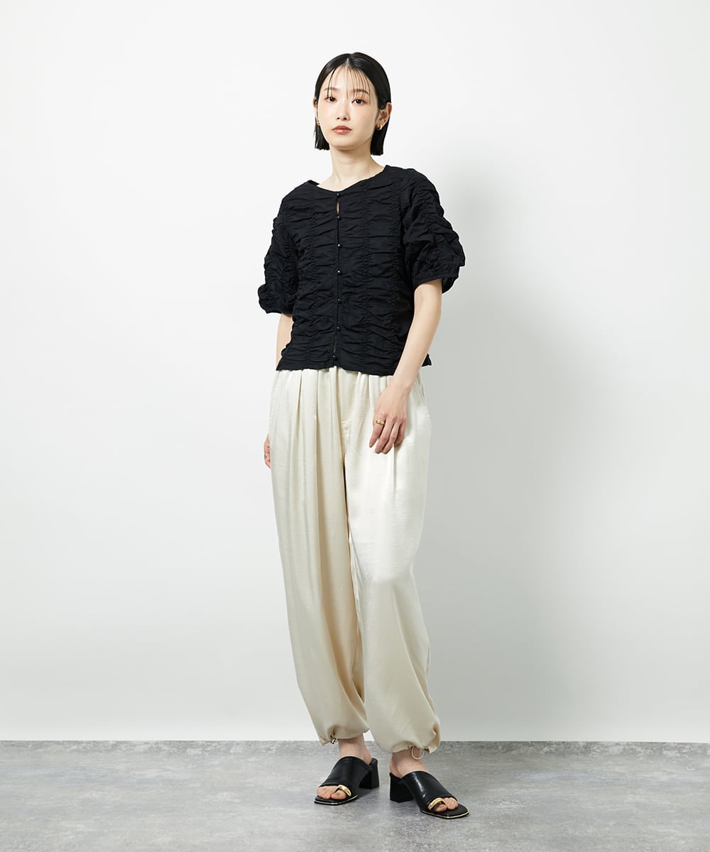 CTBID05060 TONEA シャーリングブラウス ホワイト