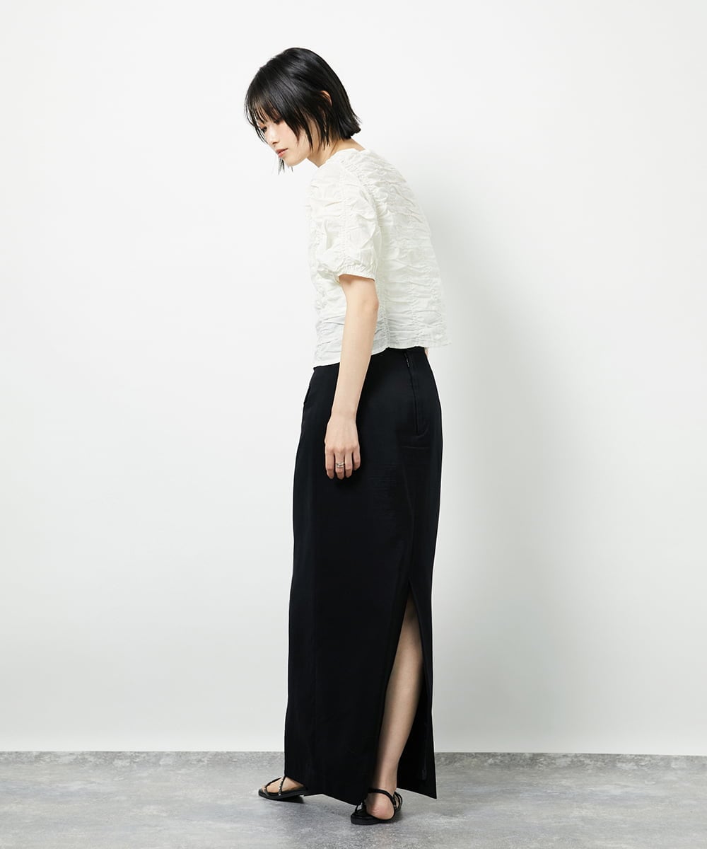 CTBID05060 TONEA シャーリングブラウス ホワイト