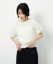CTBID05060 TONEA シャーリングブラウス ホワイト
