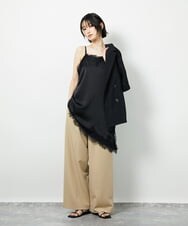 CTBID06059 TONEA サテンレースアシメキャミ ブラウン