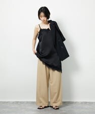 CTBID06059 TONEA サテンレースアシメキャミ ブラウン