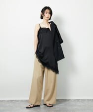 CTBID06059 TONEA サテンレースアシメキャミ ブラウン