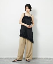 CTBID06059 TONEA サテンレースアシメキャミ ブラウン