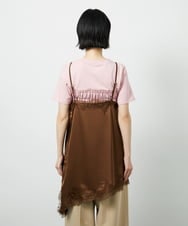 CTBID06059 TONEA(トネア) サテンレースアシメキャミ ブラウン