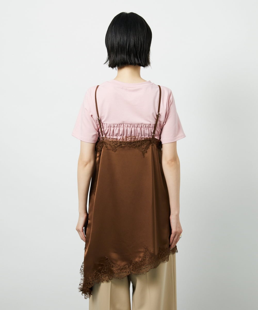 サテンレースアシメキャミ(その他のトップス) | TONEA(トネア