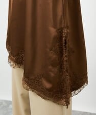 CTBID06059 TONEA サテンレースアシメキャミ ブラウン