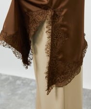 CTBID06059 TONEA サテンレースアシメキャミ ブラウン