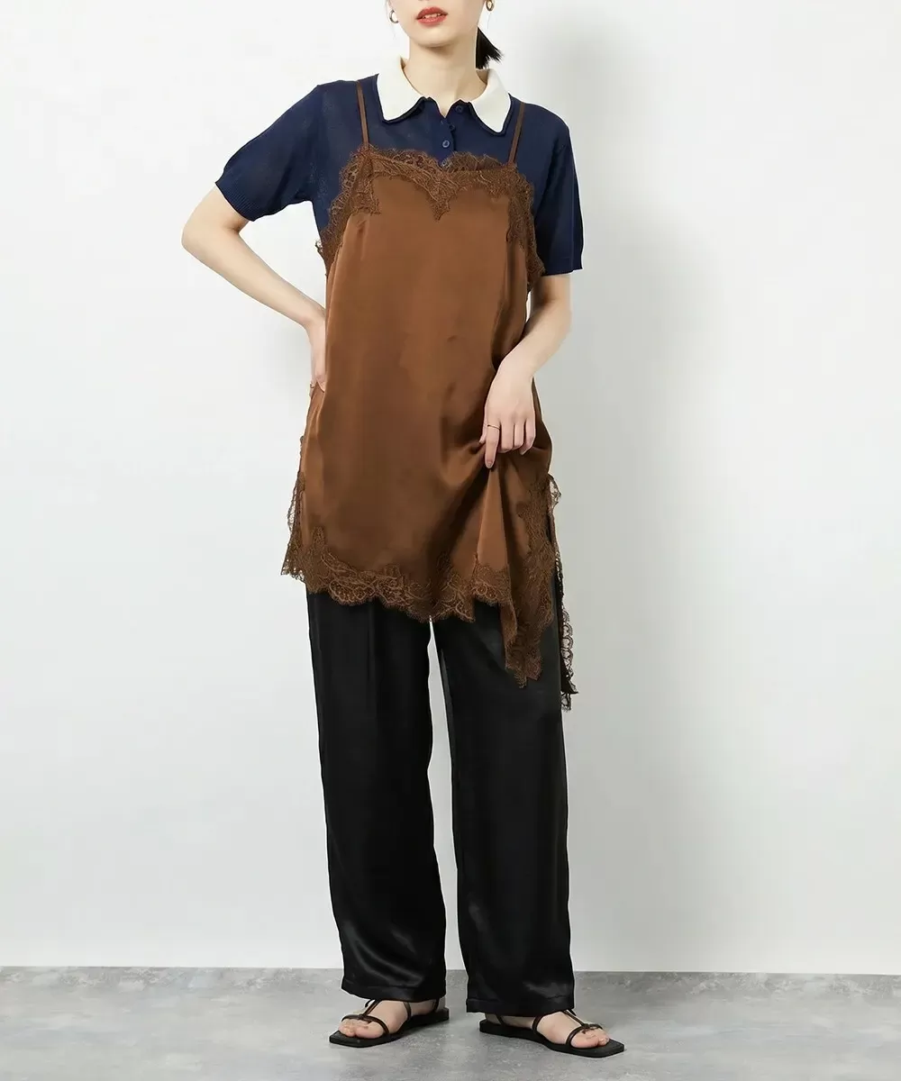 サテンレースアシメキャミ(その他のトップス) | TONEA(トネア