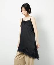 CTBID06059 TONEA サテンレースアシメキャミ ブラウン
