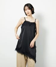 CTBID06059 TONEA サテンレースアシメキャミ ブラウン