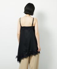 CTBID06059 TONEA サテンレースアシメキャミ ブラウン