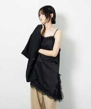 CTBID06059 TONEA サテンレースアシメキャミ ブラウン