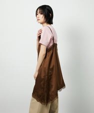 CTBID06059 TONEA サテンレースアシメキャミ ブラウン