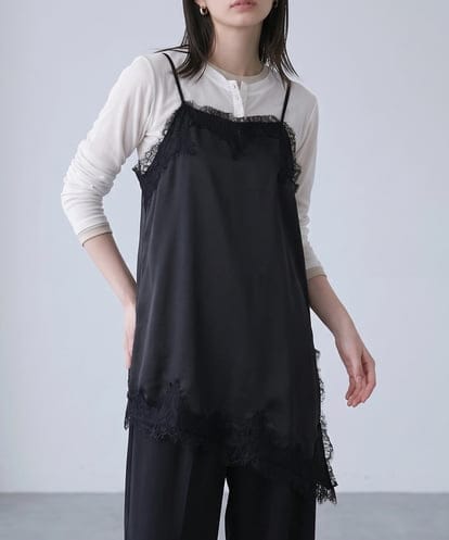 CTBID06059 TONEA サテンレースアシメキャミ