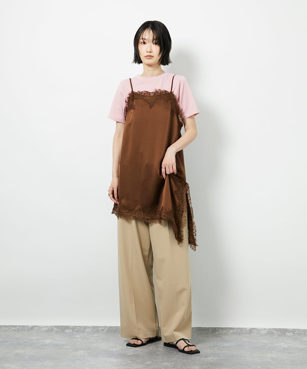 サテンレースアシメキャミ(その他のトップス) | TONEA(トネア