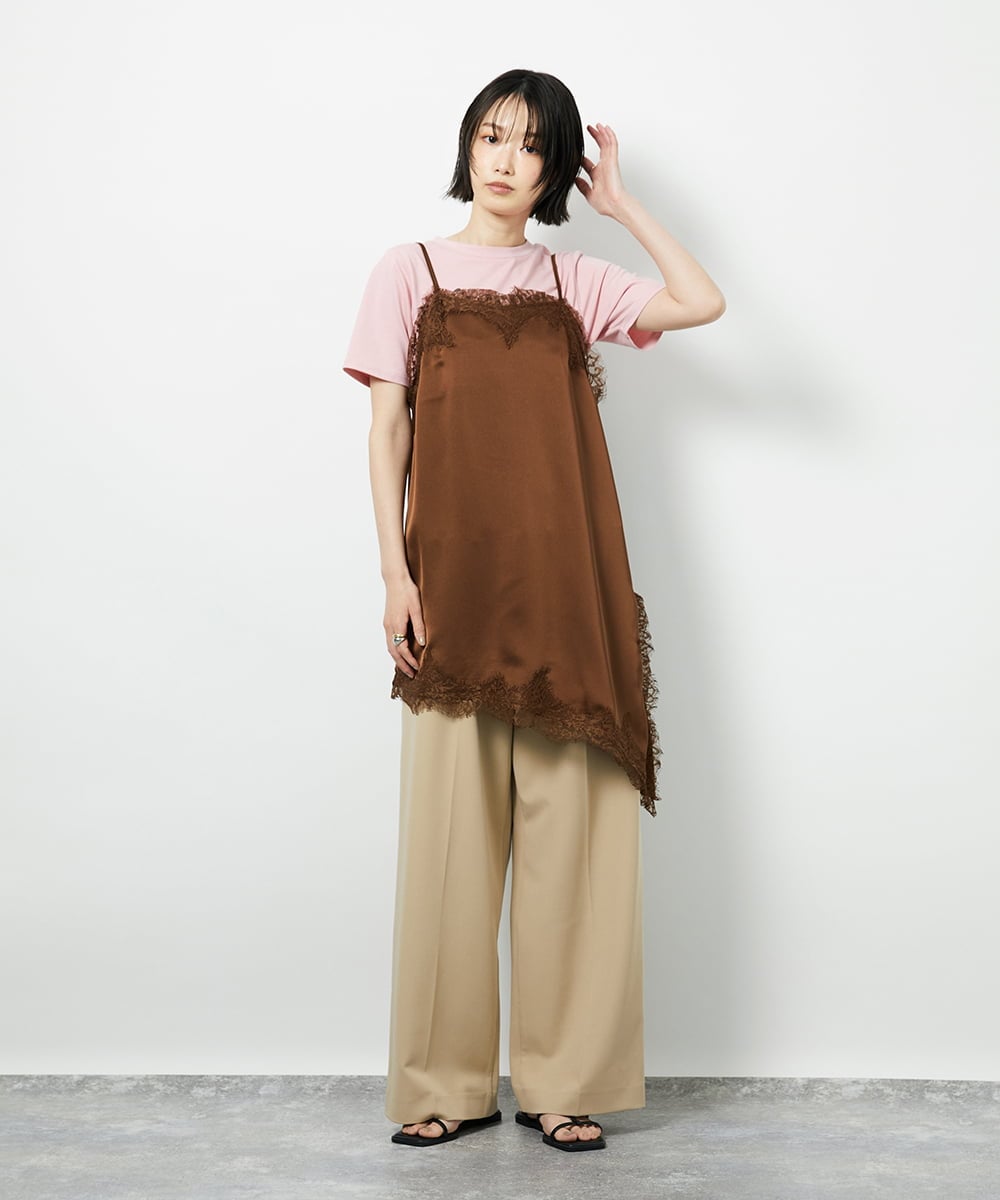 サテンレースアシメキャミ(その他のトップス) | TONEA(トネア