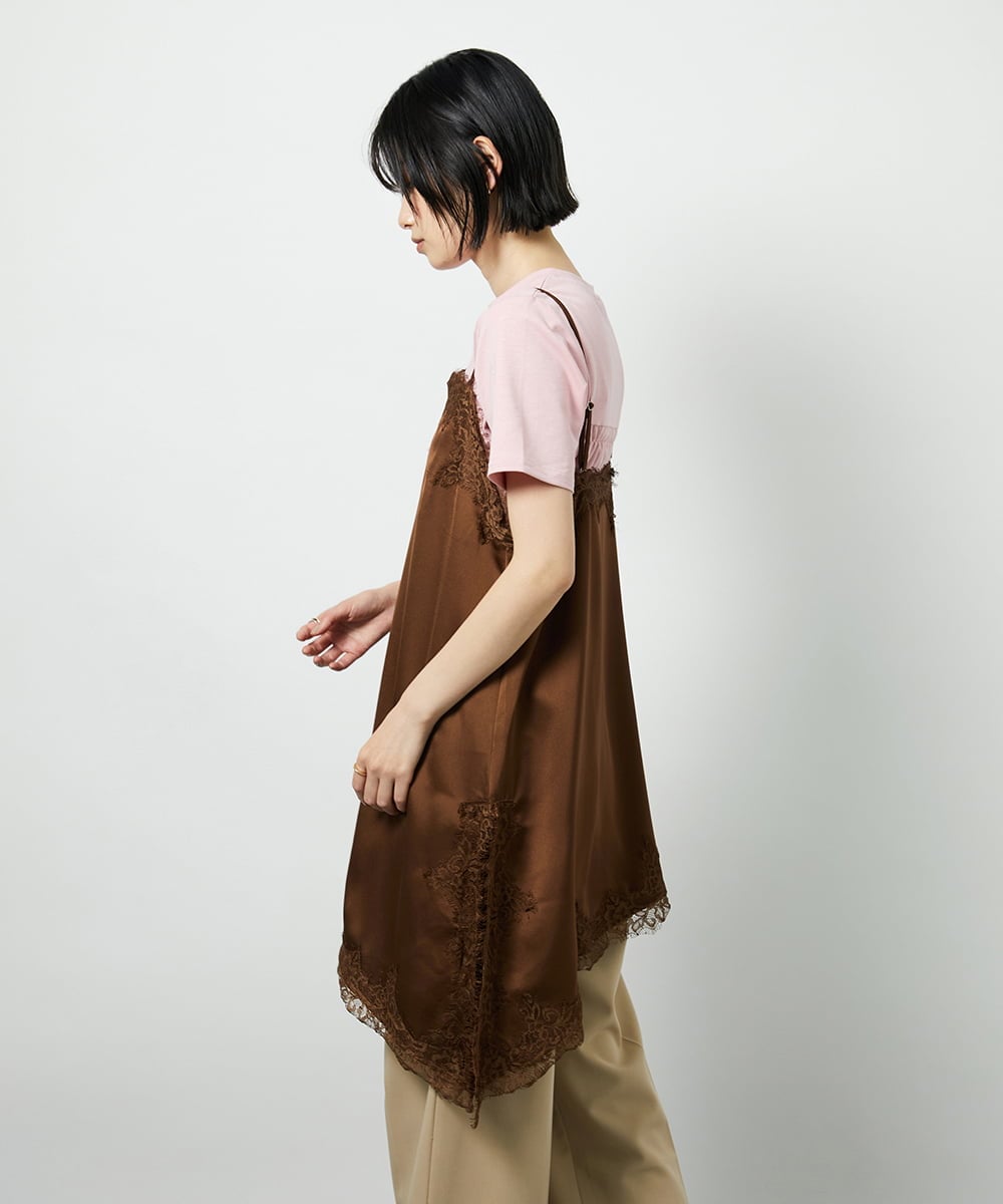 サテンレースアシメキャミ(その他のトップス) | TONEA(トネア
