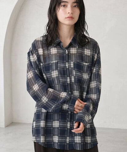 CTBKD04054 TONEA シアーオンブレチェックシャツ