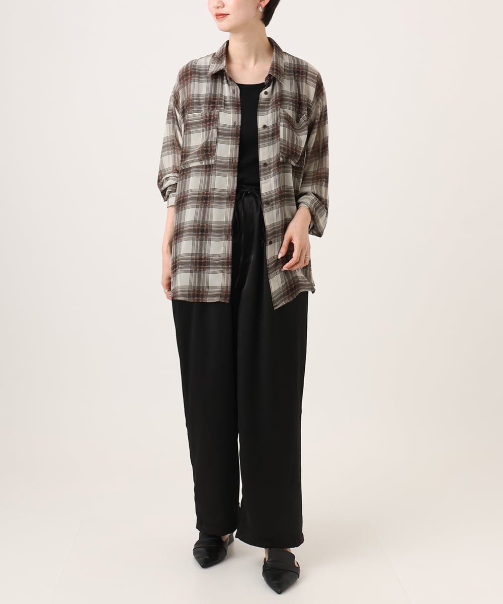 CTBKD04054 TONEA(トネア) シアーオンブレチェックシャツ ネイビー