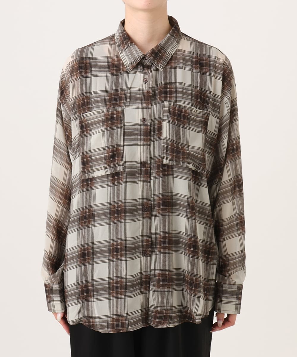 CTBKD04054 TONEA(トネア) シアーオンブレチェックシャツ ネイビー