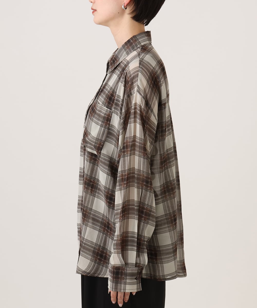 CTBKD04054 TONEA(トネア) シアーオンブレチェックシャツ ネイビー