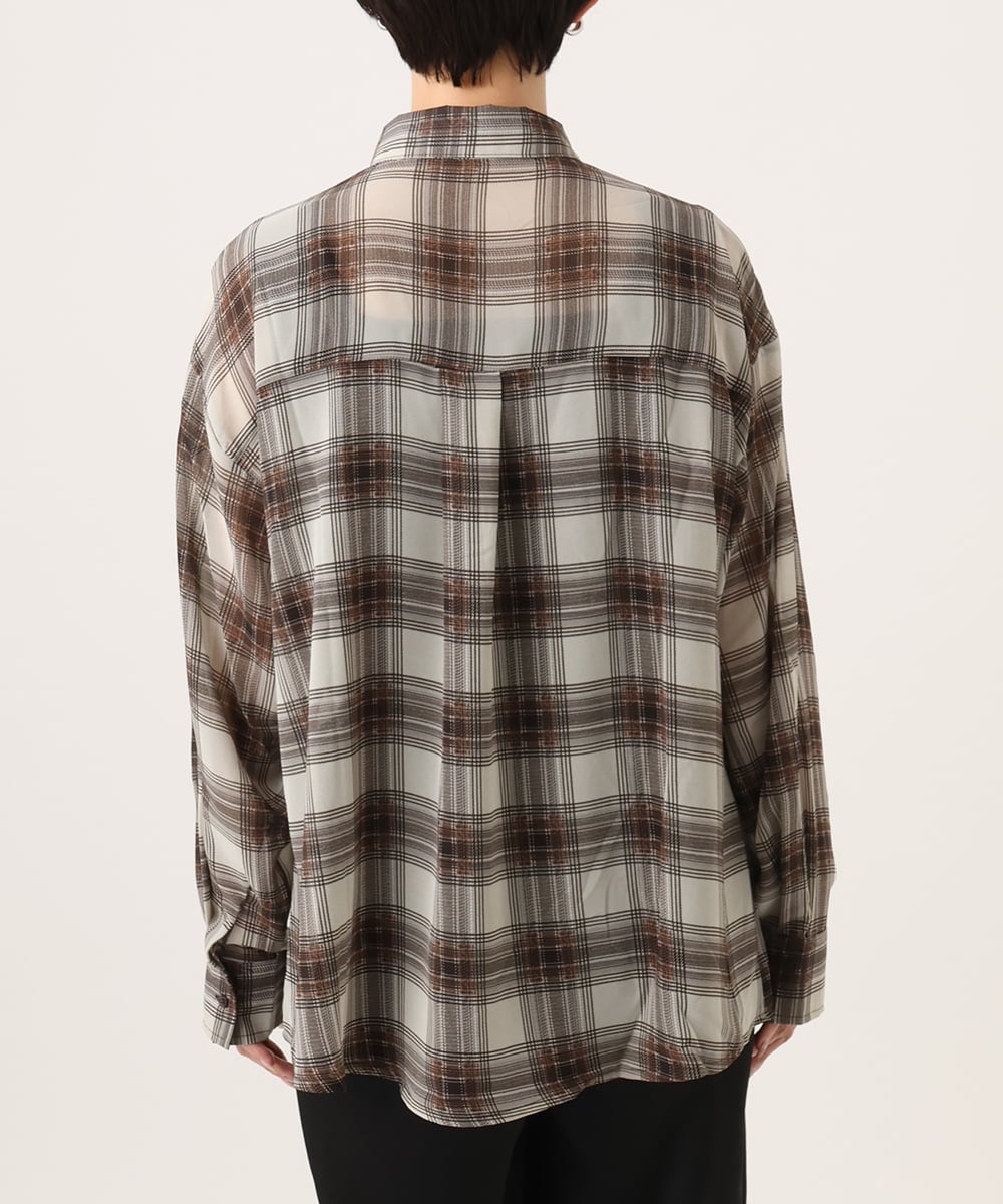CTBKD04054 TONEA(トネア) シアーオンブレチェックシャツ ネイビー