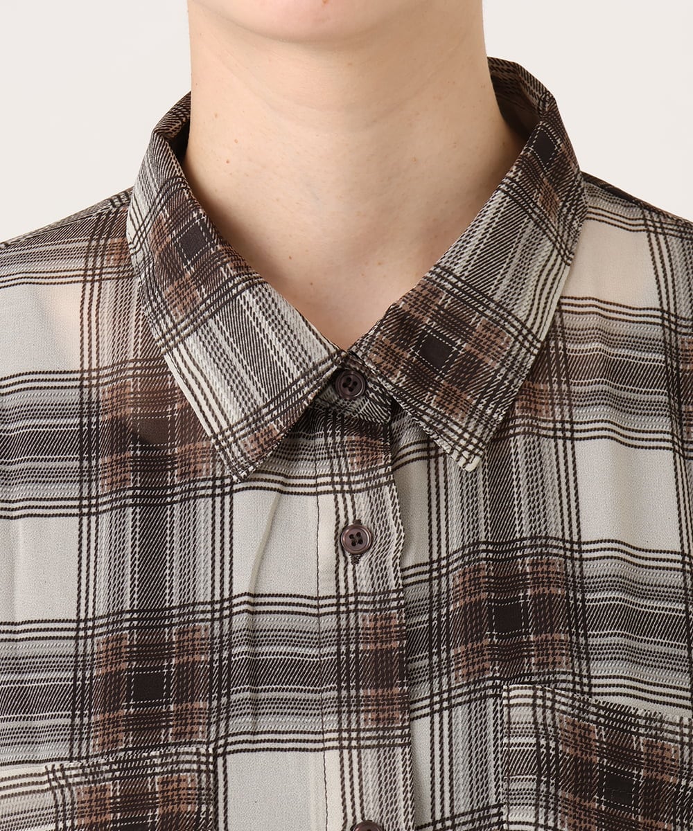 CTBKD04054 TONEA(トネア) シアーオンブレチェックシャツ ネイビー
