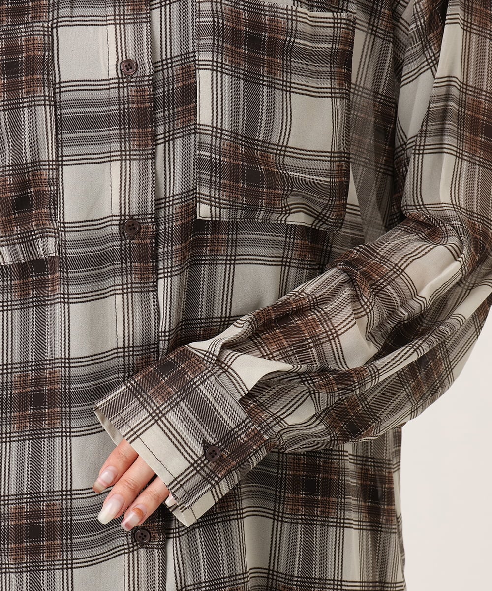 CTBKD04054 TONEA(トネア) シアーオンブレチェックシャツ ネイビー