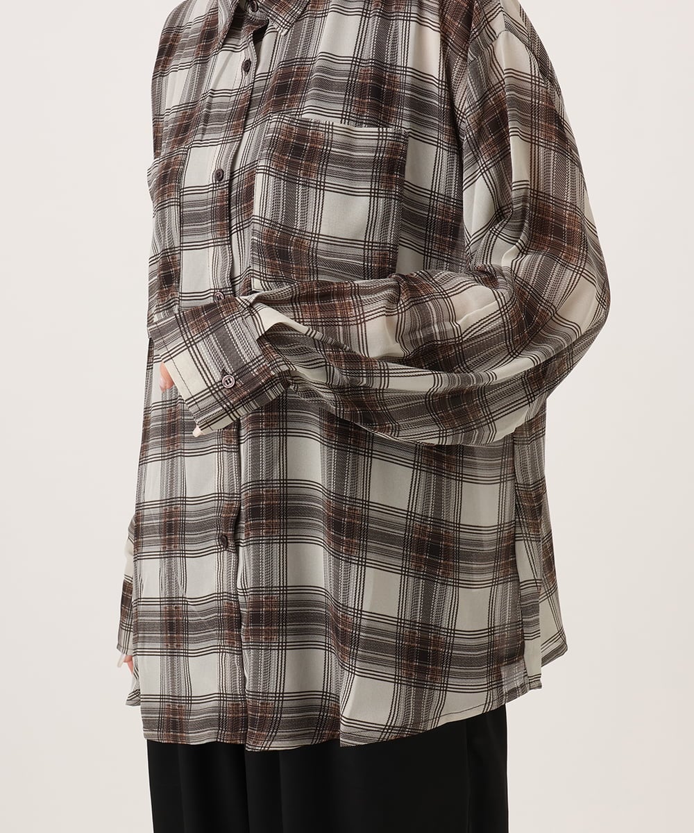 CTBKD04054 TONEA(トネア) シアーオンブレチェックシャツ ネイビー