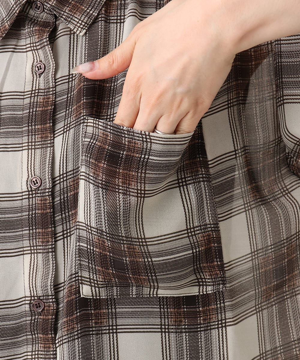 CTBKD04054 TONEA(トネア) シアーオンブレチェックシャツ ネイビー